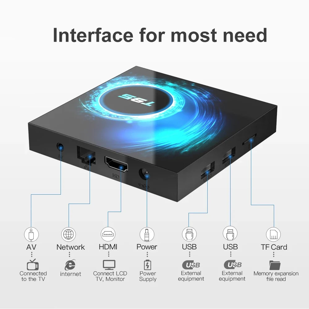 T95 Android TV Box Smart Android 16 H616 Quad Core Dual Band Wifi 2.4G 5G Ram 8GB Rom 64GB 128GB Global Media Player Set Top Box