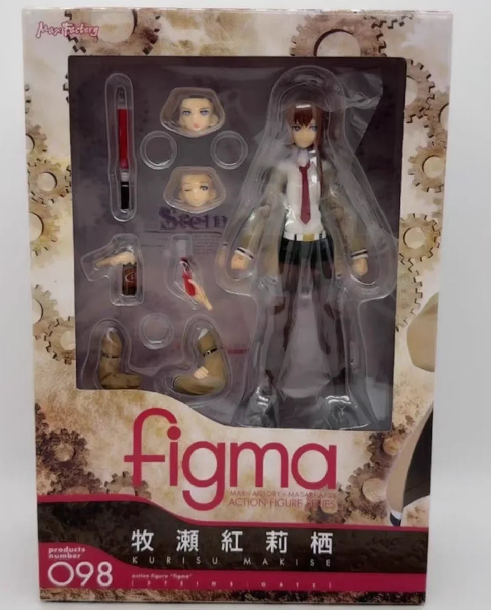 Original Max Factory Figma#098 Makise Kurisu Anime Figure Model Toy Gift Collection