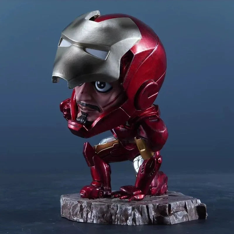 13cm/5.1in Anime The Avengers Figure Kneeling Iron Man Action Figures Pvc Statue Collection Model Toys Gifts