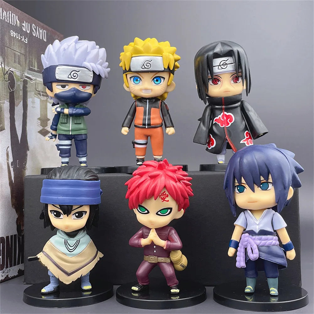 8CM Set Naruto Q Verison Figure Toys Cute Anime Mini Sasuke Kakashi Itachi Gaara Jiraiya Kawaii PVC Action Figurine Model Doll