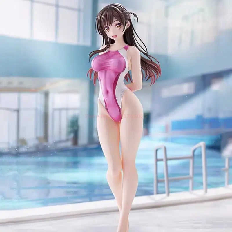 【New】25cm Rent A Girlfriend Qianhe Mizuhara Swimwear Anime Figure Kanojo Okarishimasu Ichinose Action Figure Model Toy Sexy Gift