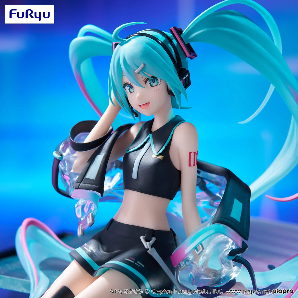 Original Furyu Hatsune Miku Vocaloid Colorful Technology Action Figure Kawai Noodle Stopper Figure Toy Pvc Model Collection Gift