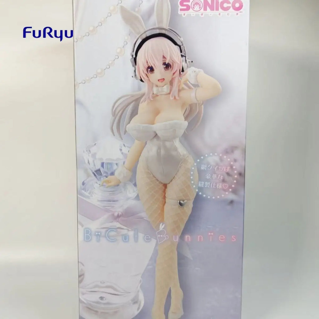 In Stock Original FuRyu BiCute Bunnies Figure -pearl White Ver. SUPER SONICO Anime Figure Universal Ornament Model Gift