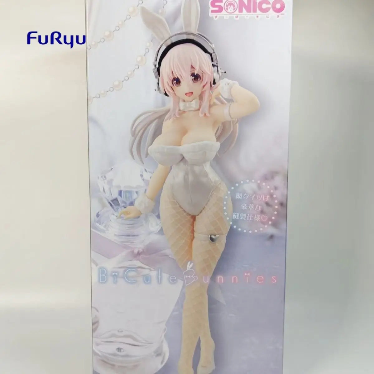 In Stock Original FuRyu BiCute Bunnies Figure -pearl White Ver. SUPER SONICO Anime Figure Universal Ornament Model Gift