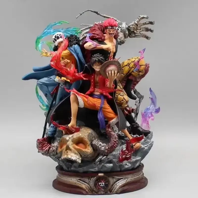 One Piece Anime Luffy Figure 24cm Kid Trafalgar 3 Captain Action Figurine Doll Ornament Model Toy Collectible Gift