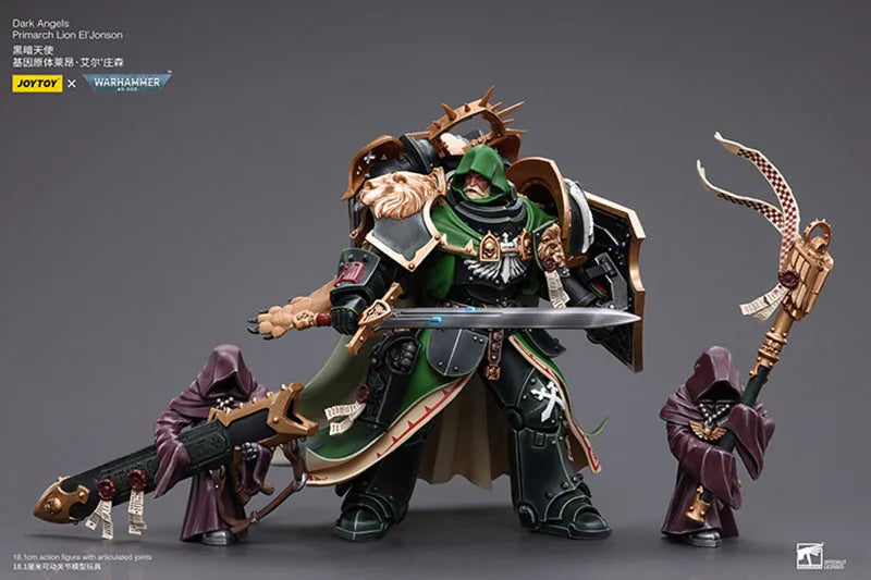 JOYTOY Warhammer 40K 1/18 Dark Angels Primarch Lion El‘Jonson Action Figure Mini Soldier Figurine Model Toy for Collection