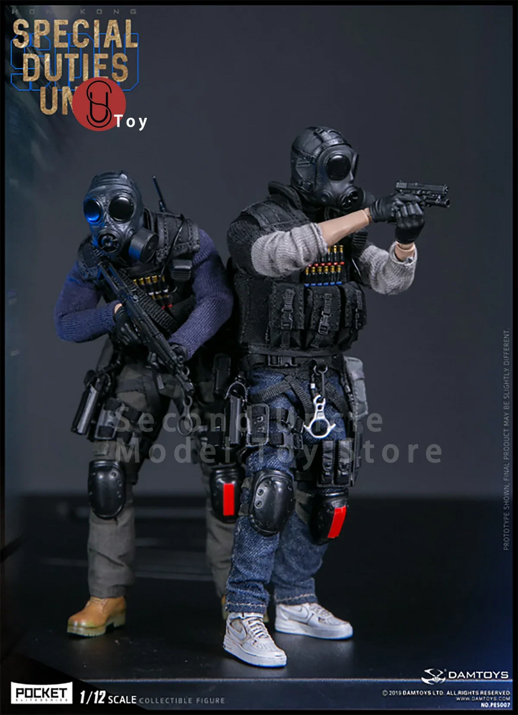 DAMTOYS PES007 PES008 1/12 Pocket Elite Series Hongkong SDU Fai Sir Sam Sir Male Soldier Action Figure Full Set Model Toys