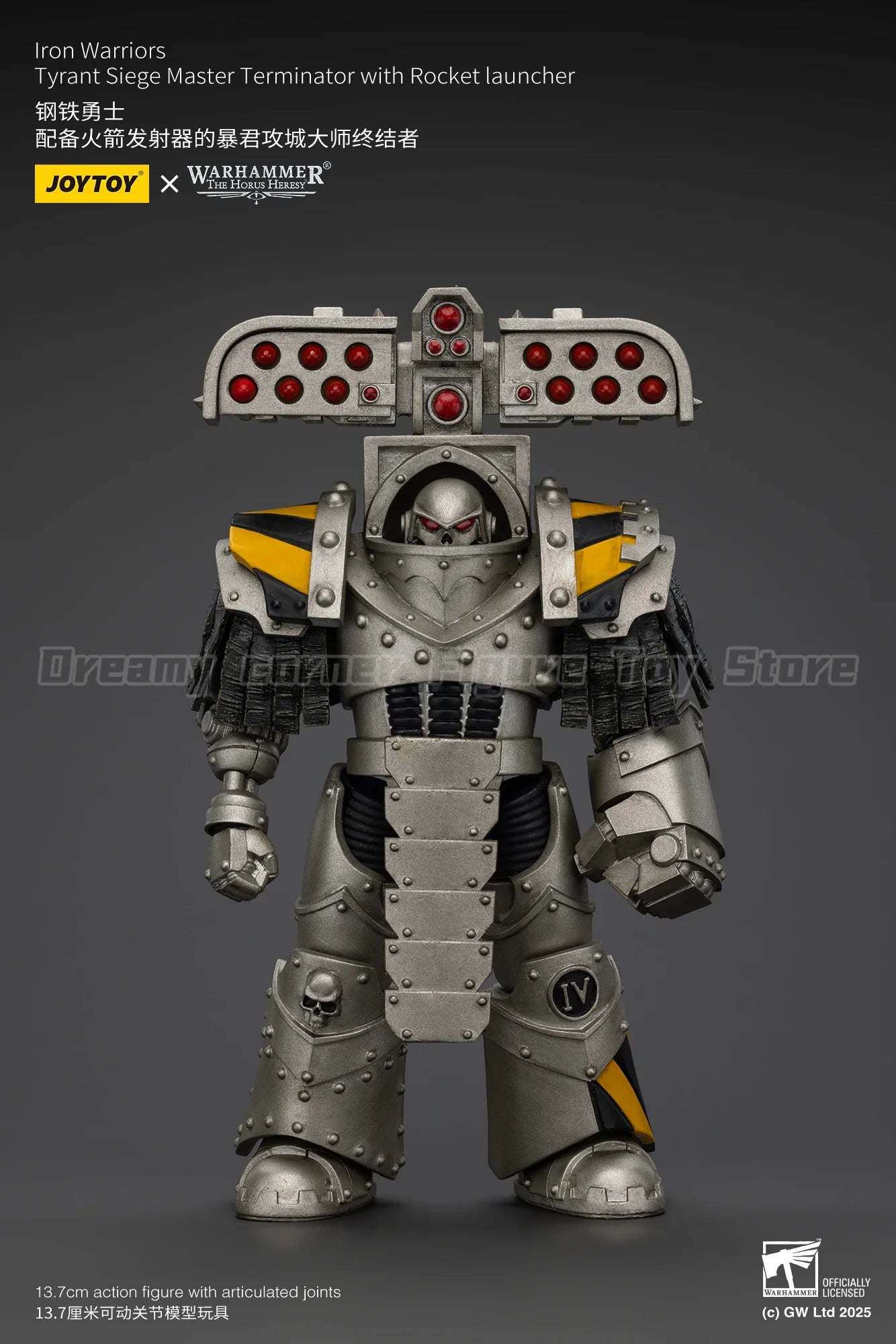 【In Stock】JOYTOY Warhammer 40K Lron Warriors Tyrant Siege Master Terminator with Rocket Launcher 1/18 Action Figures Toy
