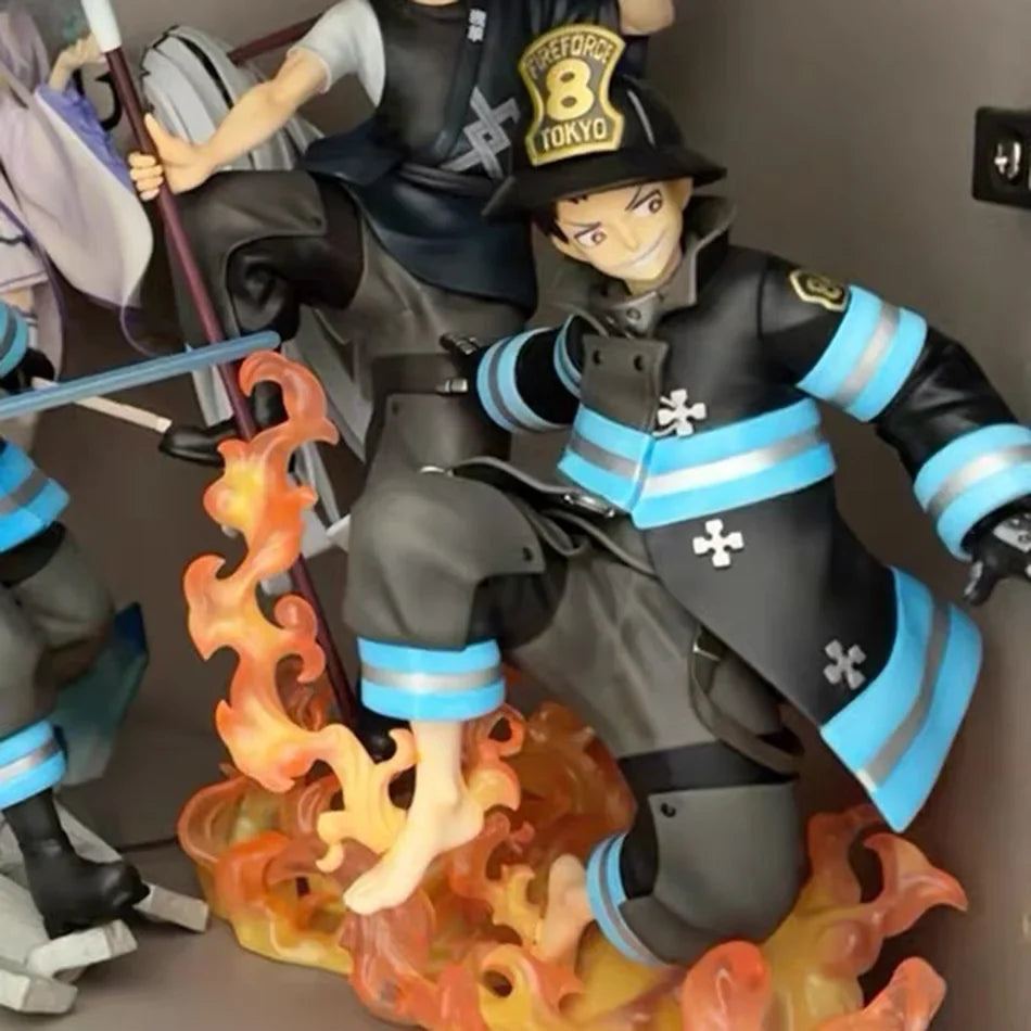 In Stock 16CM Shinra Kusakabe Figure Anime Fire Force Special Effect Blood Desktop Doll Golf Model Toy Gift Collection Ornaments