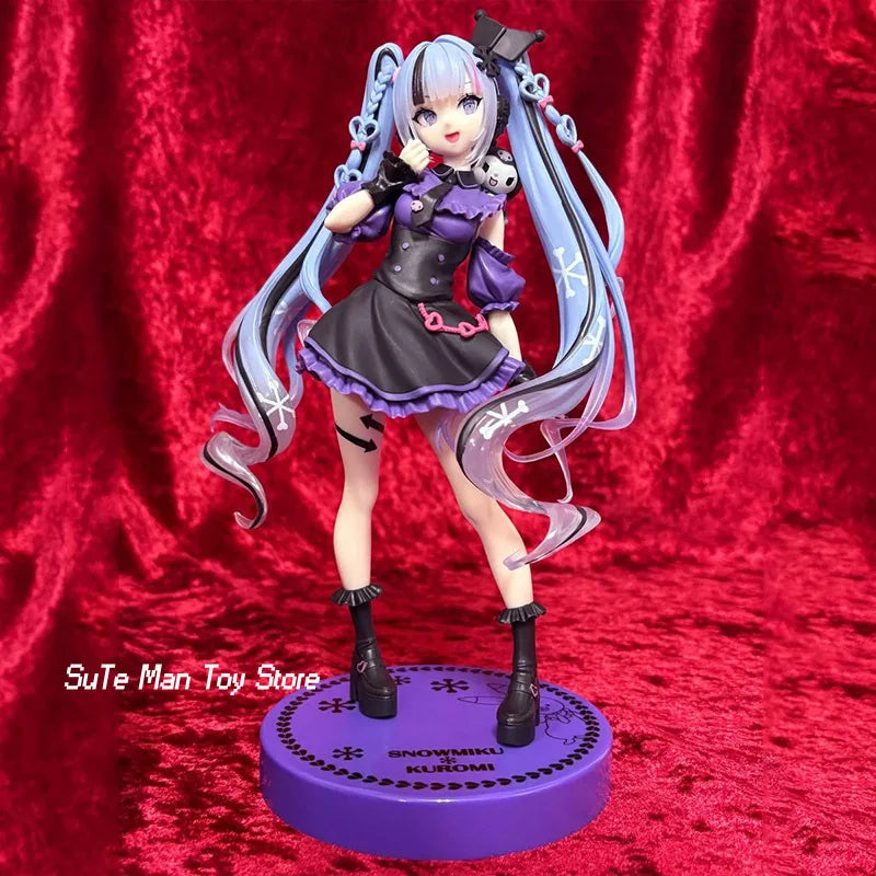 Original FuRyu Hatsune Snowmiku Kuromi Actionfigur Trendy Doll Garage Kit Desktop-Ornament Deko Spielzeug Mädchen Geburtstagsgeschenk