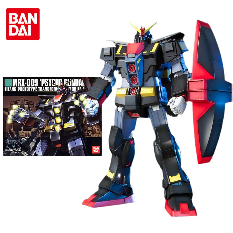 Bandai Gundam Model Kit Anime Figure HGUC 1/144 MRX-009 Psycho Gundam Genuine Gunpla Model Anime Action Figure Toys for Children