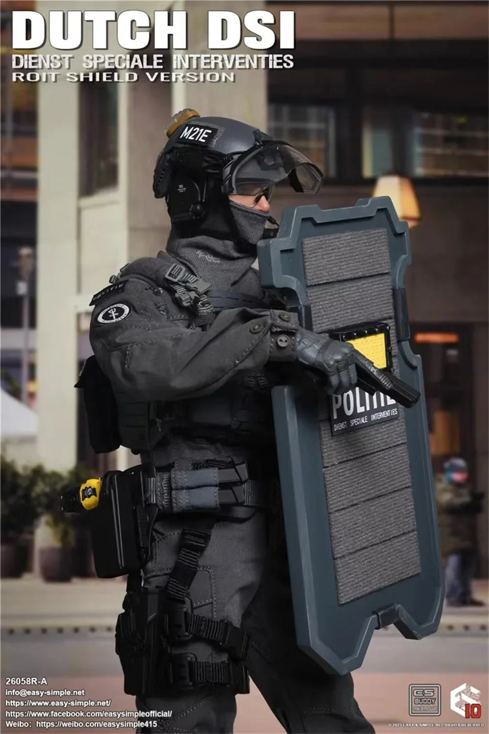 1/6 Easy&Simple ES 26058R Dutch Dienst Speciale Interventies Riot Shield Version A Full Set Action Figure Model Gift For Fans