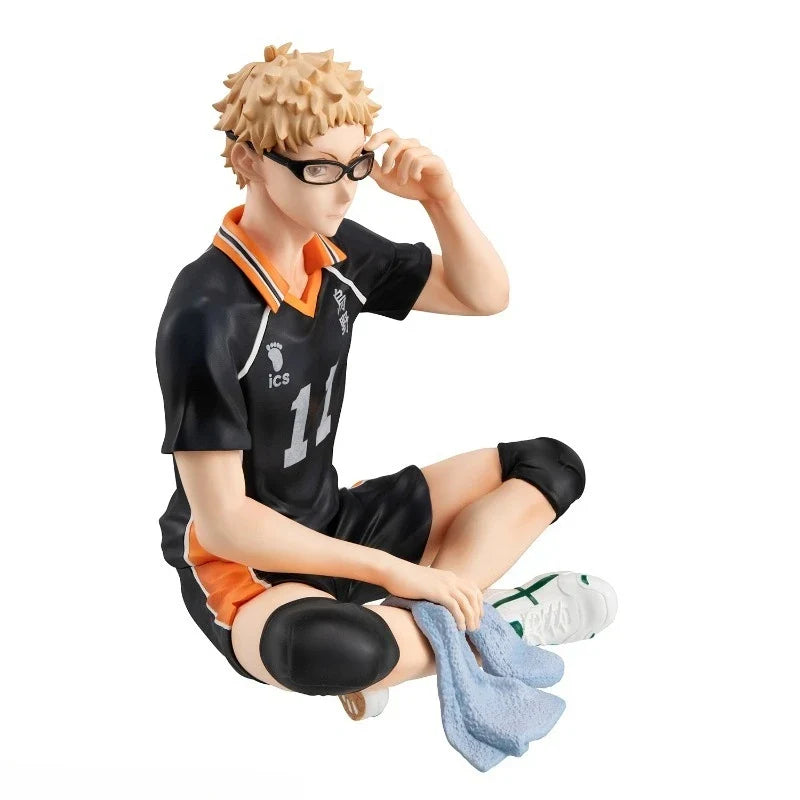 Haikyuu!! MegaHouse Tsukishima Kei 100% Original genuine 110mm PVC Action Anime Figure Model Toys Figure Collection Doll Gift