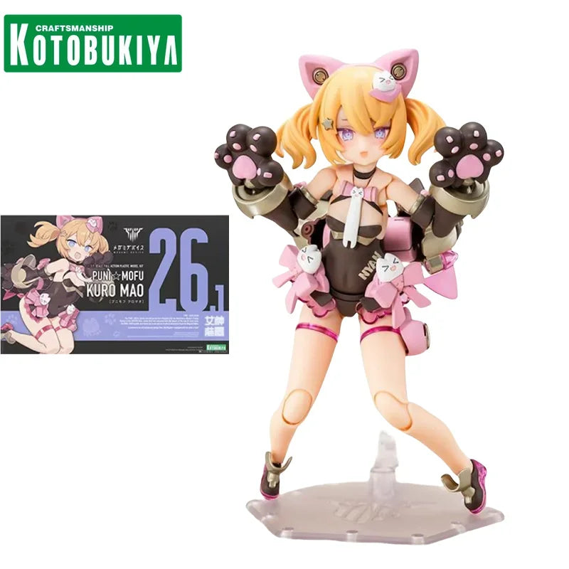 KOTOBUKIYA Original MEGAMI DEVICE Anime Figure PUNI MOFU KURO MAO Figure Model Collection Toy Gift