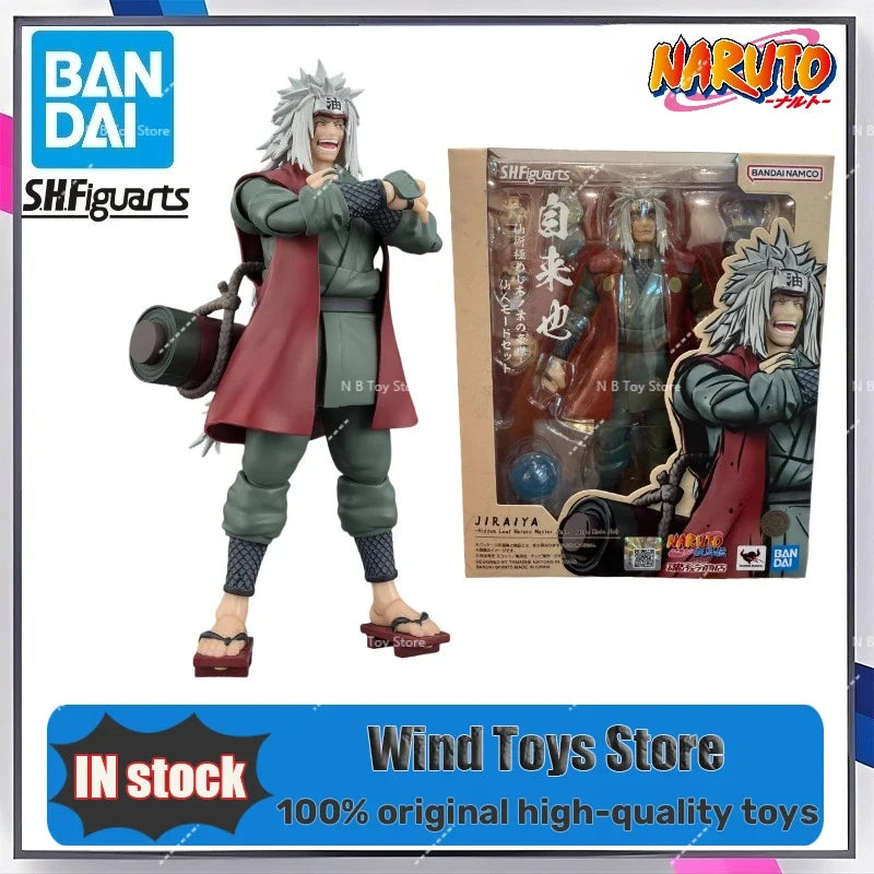 Original Bandai Naruto S.H.Figuarts JIRAIYA Hidden Leaf Heroic Master Sage Mode Sage Set PVC Figure Action Toys Collection Model