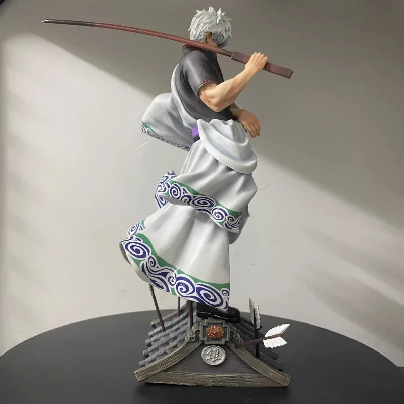 30cm Gintama Sakata Gintoki 2.0 Action Figure Resin Anime Statue With Scene Base Collectible Model Toy Desktop Ornament Boy Gift