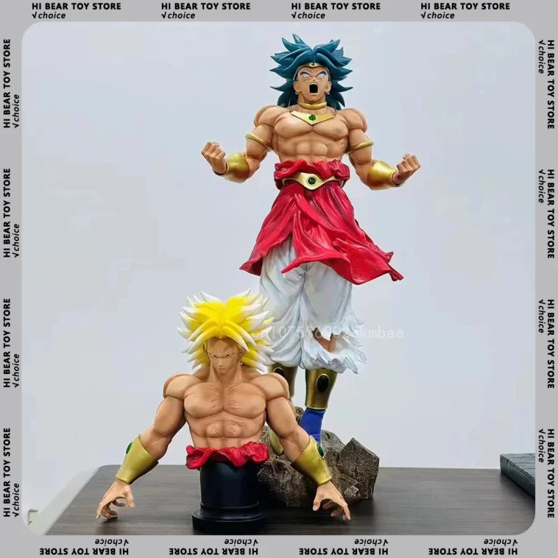 58cm Dragon Ball Figure Broly Action Figures Interchangeable Bust PVC Resin Model Collection Desktop Ornament Birthday Toy Gift