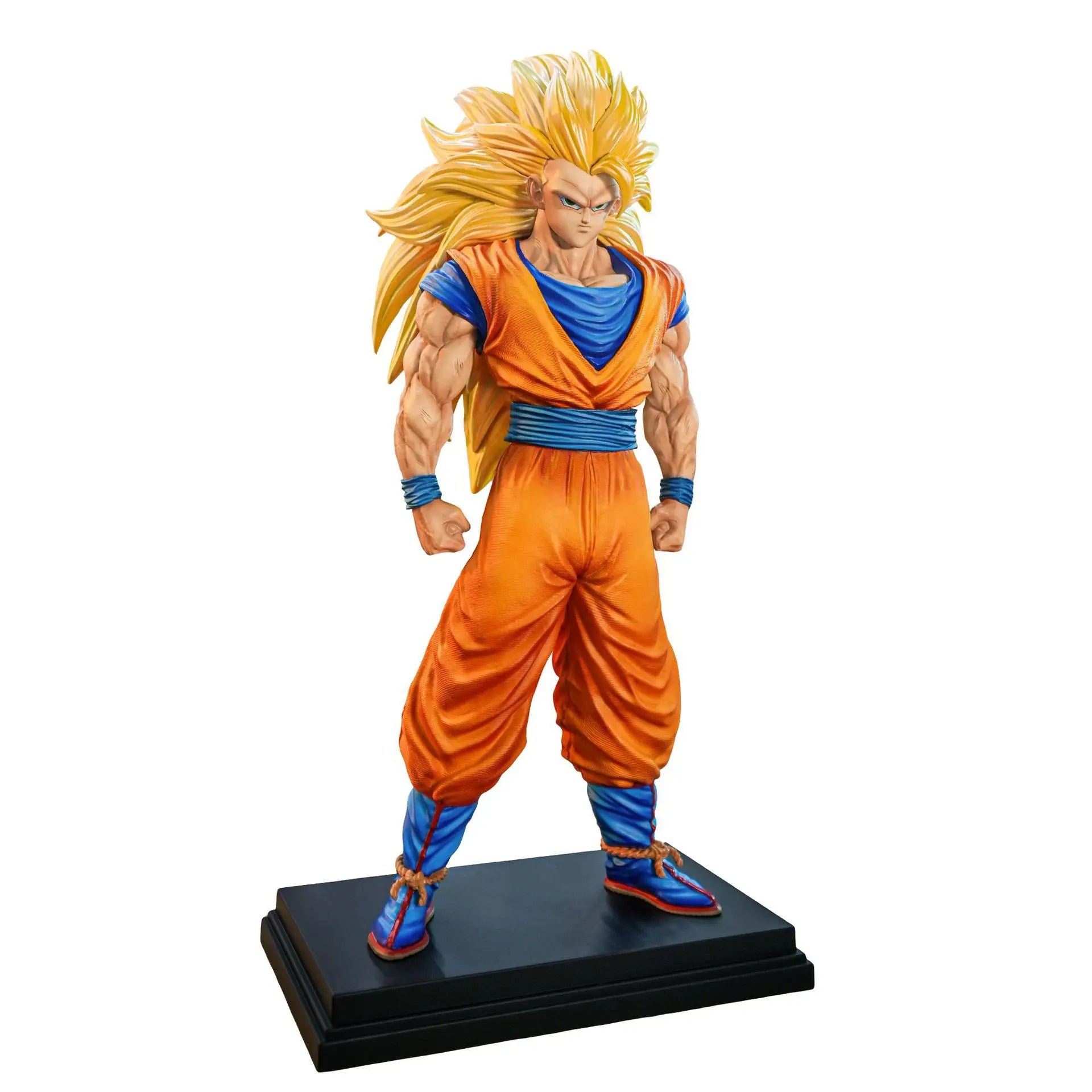 Dragon Ball Goku SSJ3 Statue 34cm,JT Collection PVC Decor for Desk Birthday Gift toy,Super Saiyan 3 Anime Action Figure Model