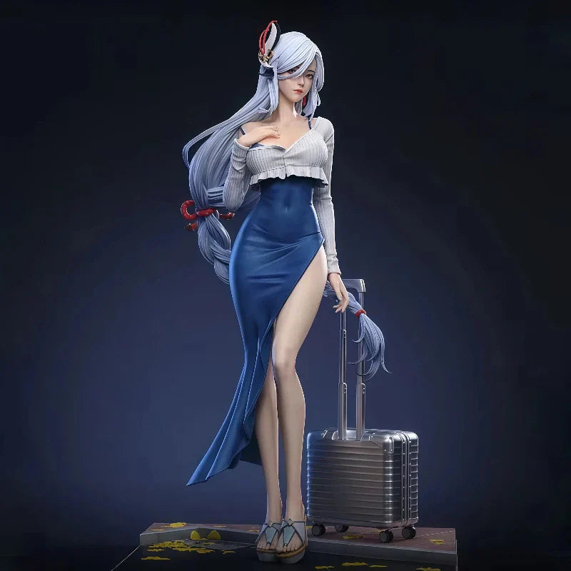 Black Diamond Shenhe große Anime Figur 48CM hoch PVC bemalte Statue Desktop Deko Sammlermodell für Genshin Impact Fans