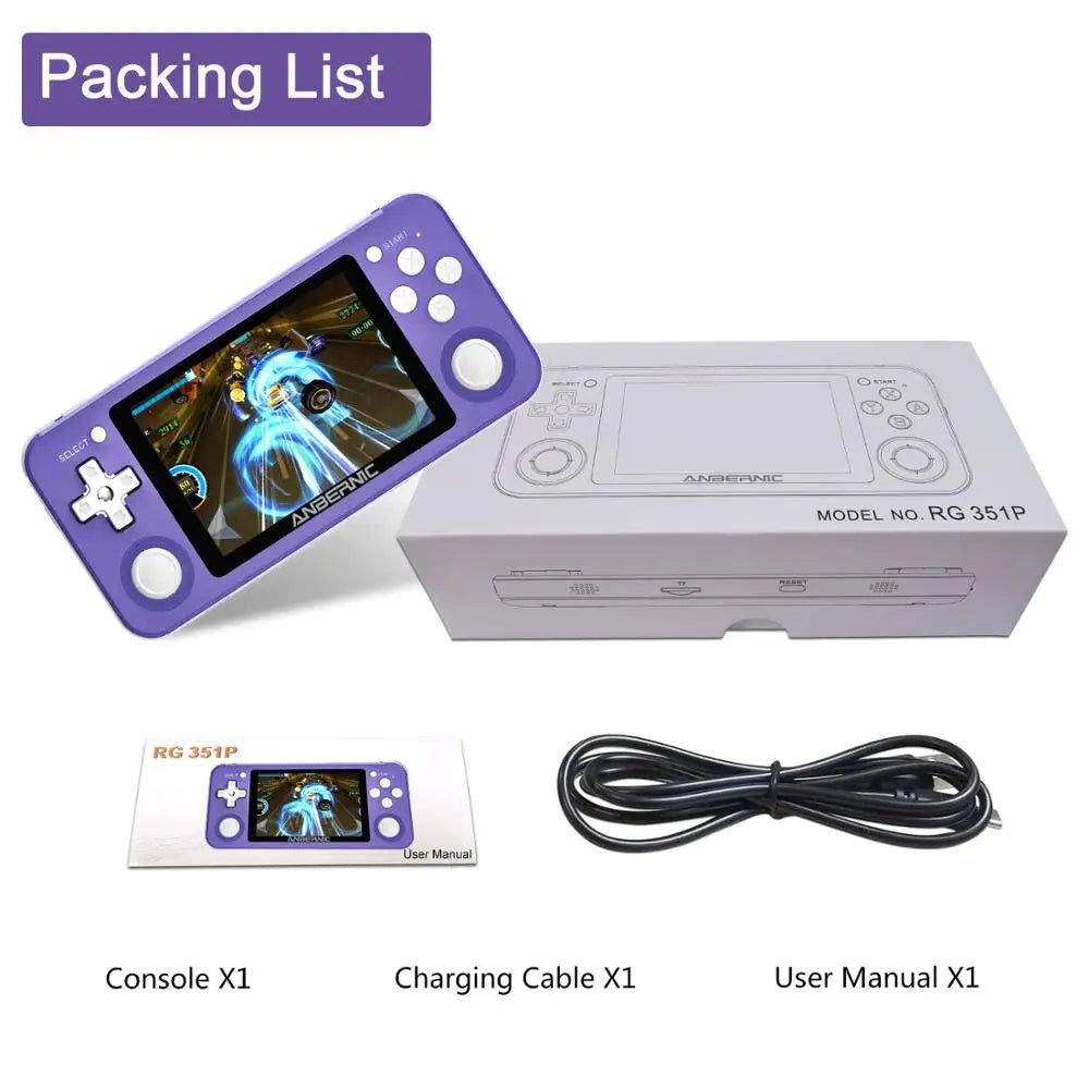 ANBERNIC RG351P Retro Game RK3326 64G Open Source System 3.5 inch IPS Screen Portable Handheld Game Console RG351 Gaming Player