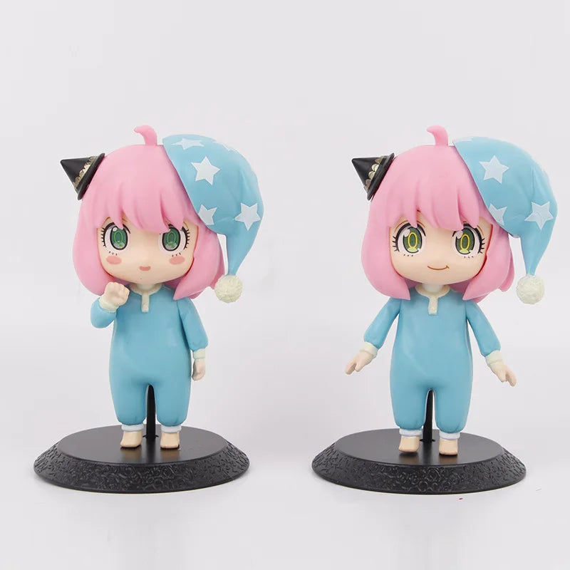 1pc random color 10-14cm PVC Action Figure, Spy-themed Ania School Uniform/Sleepwear version Q version Collectible Figure