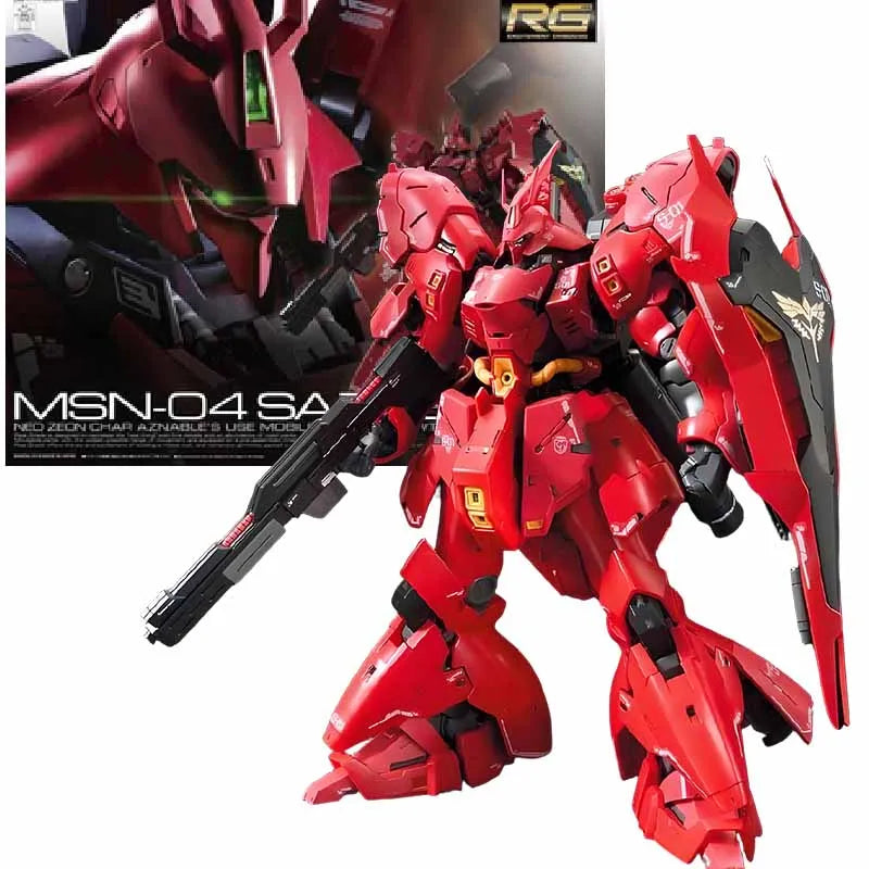 Bandai Original GUNDAM RG Series SAZABI MECHIANICAL CORE PLAIING Anime Action Figure Assembly Model Toys Collectible Model