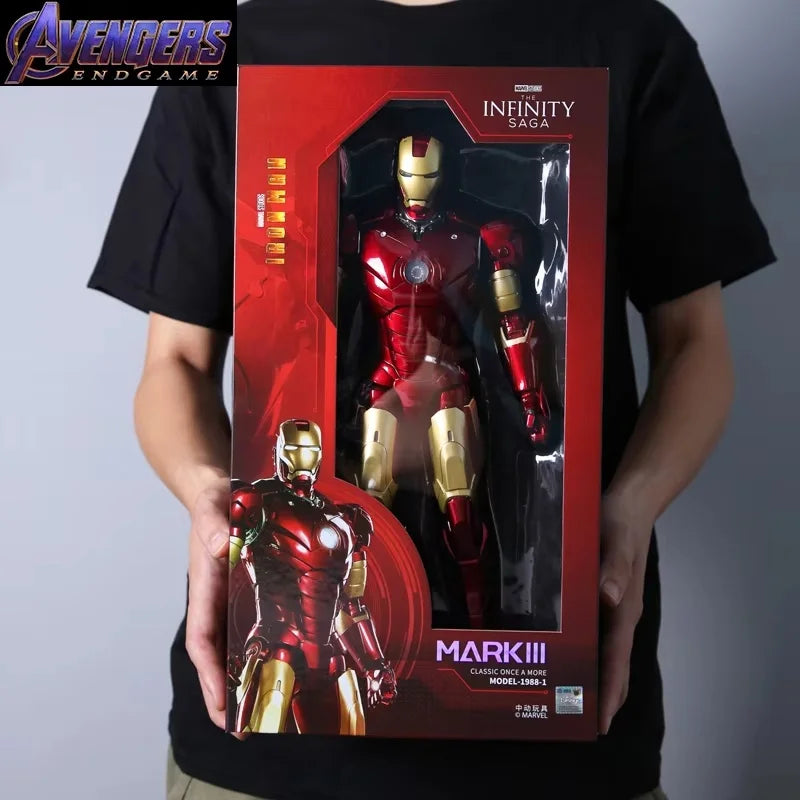 ZD 1/5 Iron Man 36cm MK3 Original Marvel Legends 10th Anniversary Collection Tony Stark Model Action Figure Toys Birthday Gifts