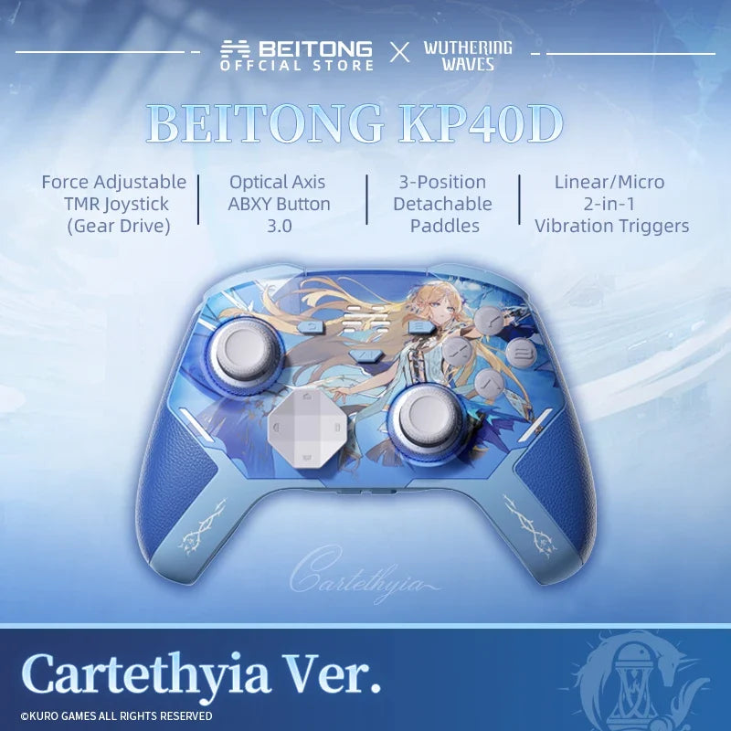 BEITONG Wuthering Waves - Cartethyia Ver KP40D Elite Controller Hall/Micro Vibration Trigger Force Adjustable TMR Joystick