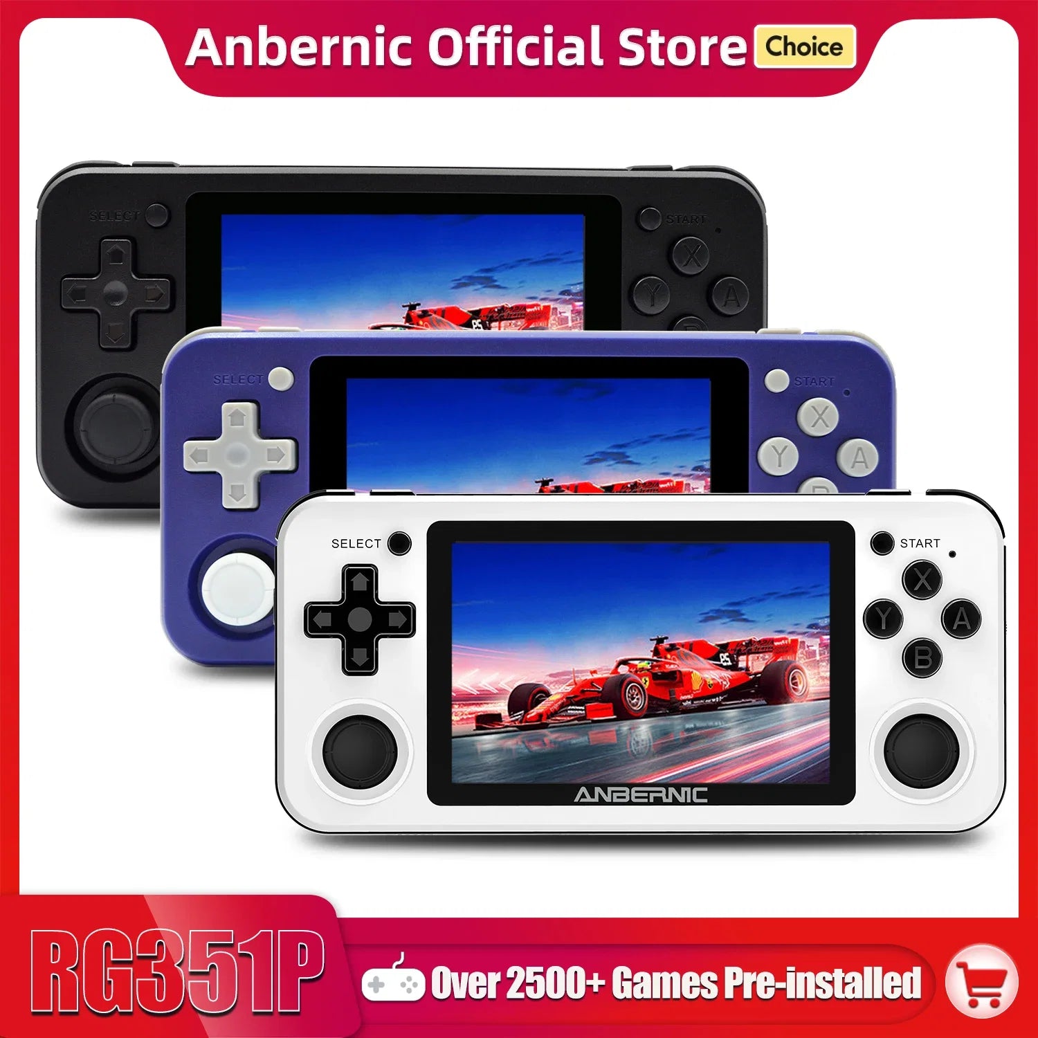 ANBERNIC RG351P Retro Game RK3326 64G Open Source System 3.5 inch IPS Screen Portable Handheld Game Console RG351 Gaming Player