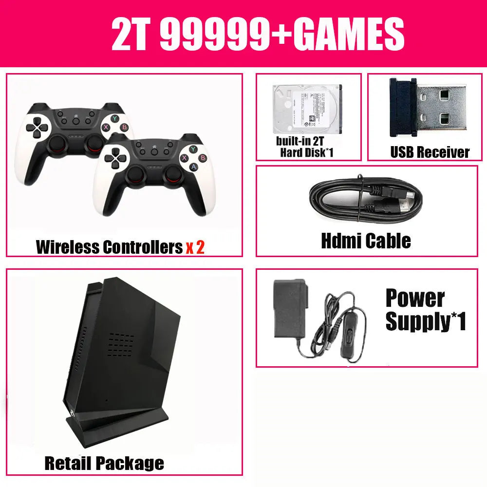 Batocera and Windows 11 Retro Game Box G3 Pro with 16GB RAM and 2TB HDD, featuring over 99,999 games. Compatible with PS2, PS3