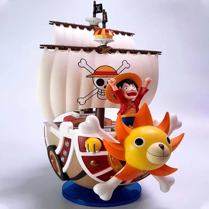 One Piece Figure Luffy THOUSAND SUNNY Going Merry Assembling Boat Model Pirate Ship Decor Collectible Gifts for Children Boy