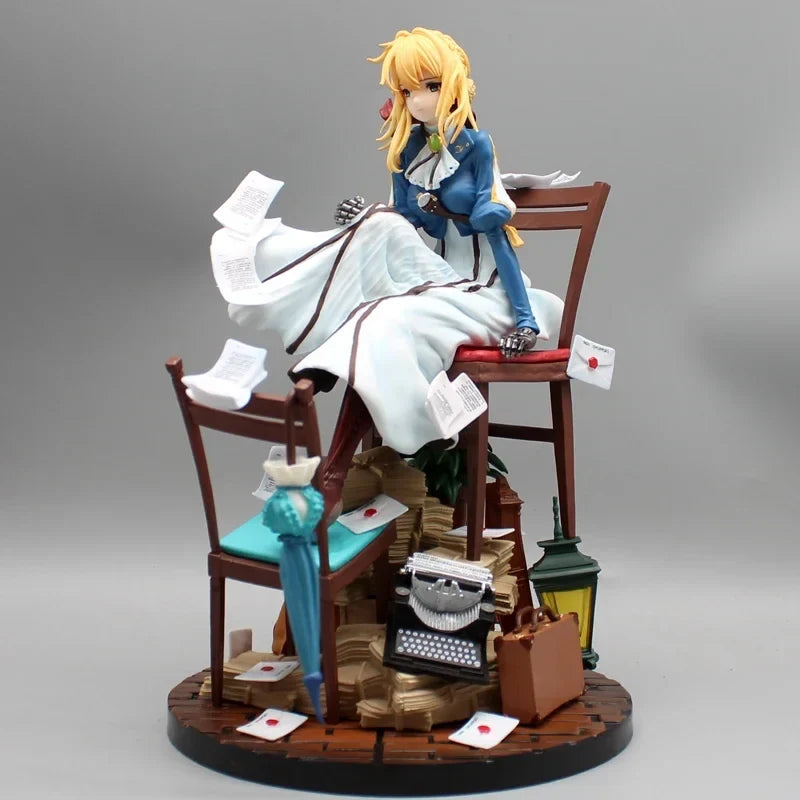 28cm Anime Violet Evergarden Action Figures Gk Acrylic Figurine Model Collection Peripheral Creative Toys Decoration Doll Gifts