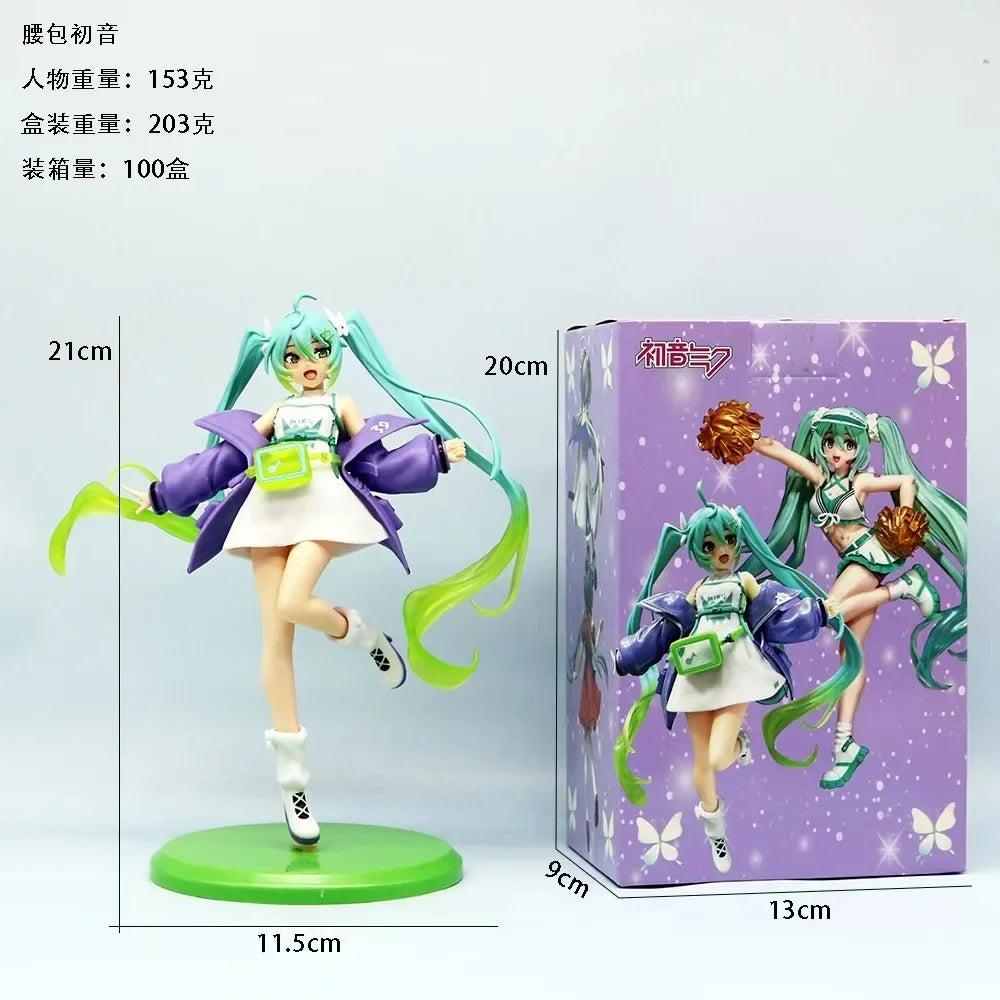 18CM Anime Hatsune Miku Fashion Figure Casual Fashion Series Shoulder Bag Decoration Model Toy Gift Collection Aciton Figure PVC