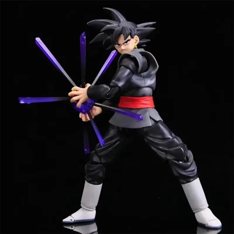 14cm Dragon Ball Black Goku Zamasu Anime Action Figure Super Saiyan Movie Version Dbz Model With Multiple Accessories Toys gifts