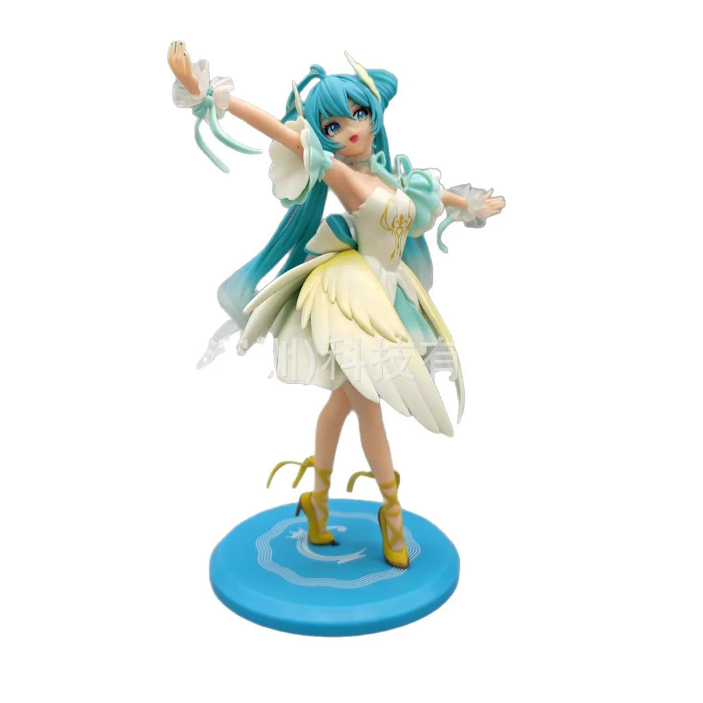 13cm Hatsune Miku Anime Figure Miku Dance Swan Lake Action Figure Pvc Ko Model  Desktop Cute Collection Girl Toy Gift