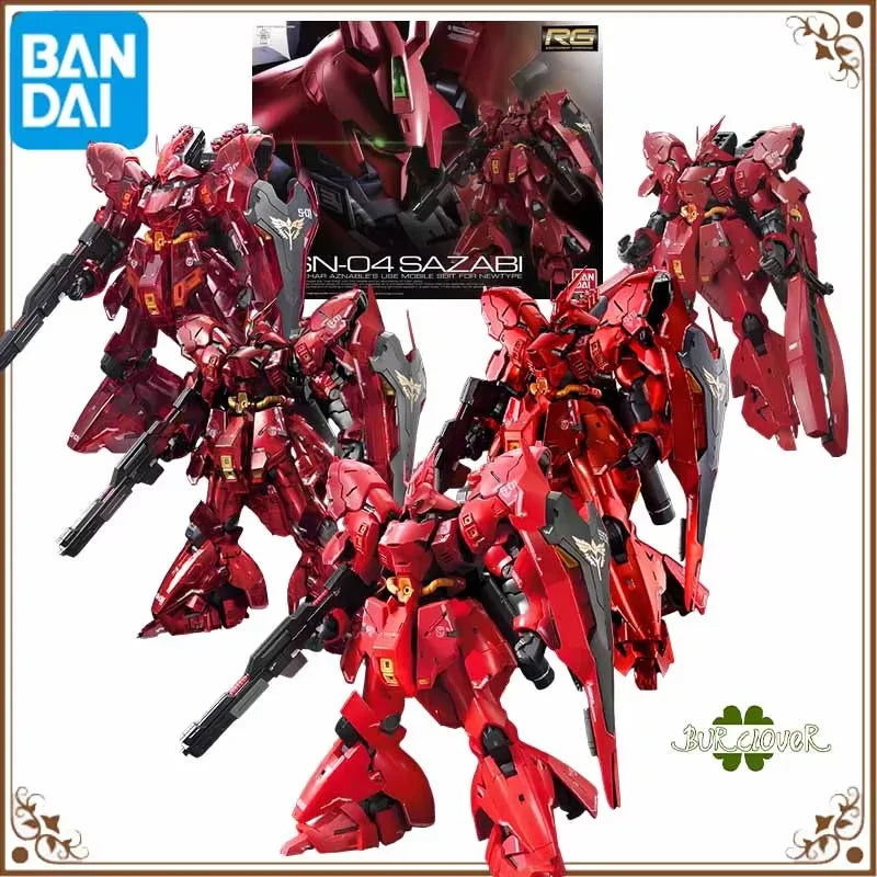 Bandai Original GUNDAM RG Series SAZABI MECHIANICAL CORE PLAIING Anime Action Figure Assembly Model Toys Collectible Model