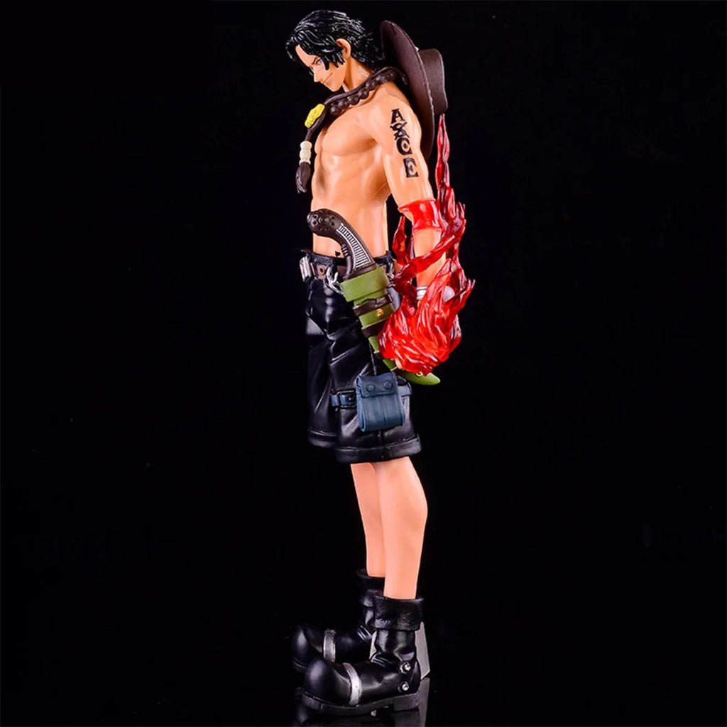 Bandai One Piece Figurin Large Assembly Huge Fire Fist Ace Stance Anime Figurine Model, Room Desktop Decoration Birthday Gift