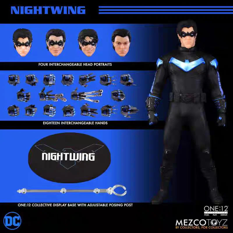 【Auf Lager】MEZCO ONE:12 Batman Nightwing 6-Zoll Actionfigur Modell Spielzeug