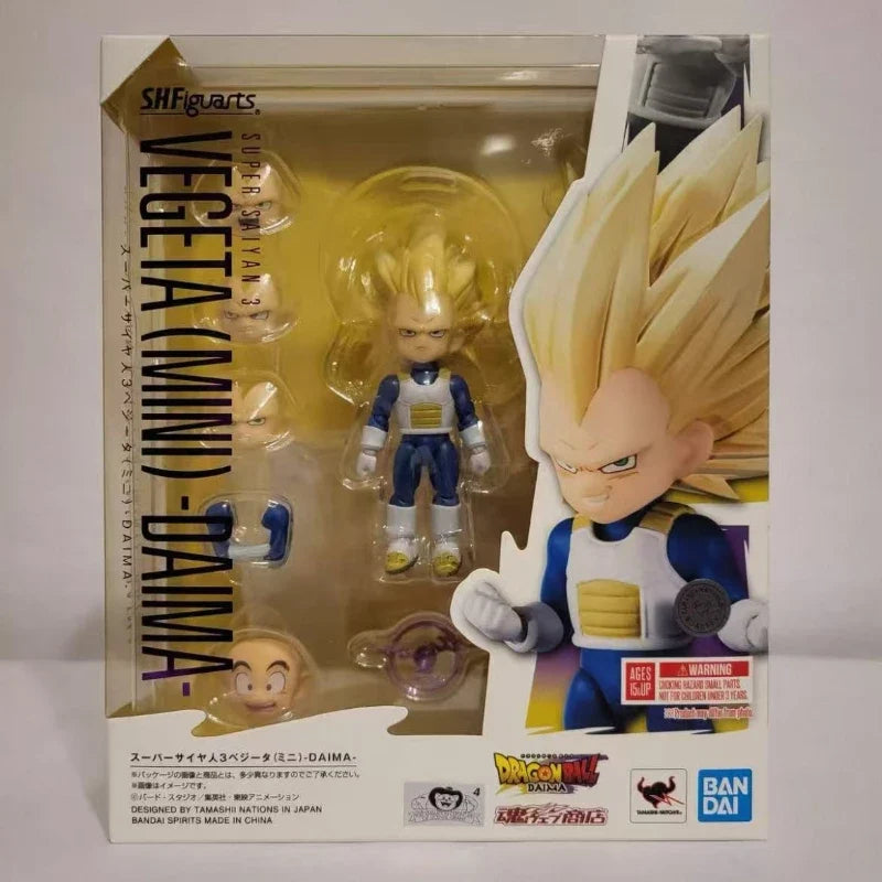 In stock Original Bandai Dragon Ball Model SHFiguarts Action Figures Super Saiya Vegeta Mini Daima Anime Brinquedos Toys WY