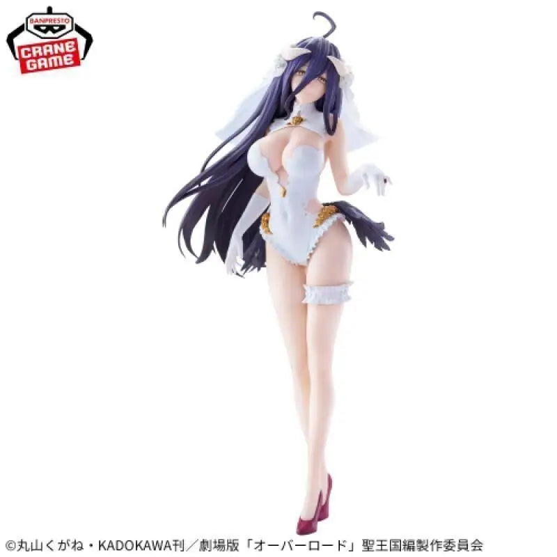 Genuine Bandai Namco Banpresto Overlord Albedo Glitter Glamours Albedo Wedding Ver Pvc Collector Anime Figure Model Toy Gift