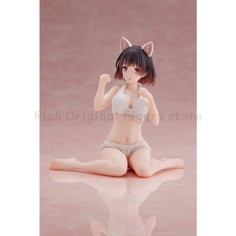 TAiTO Saekano: How To Raise A Boring Girlfriend Kato Megumi ~Cat Home Clothes~ Anime Girl Figures Kneeling Swimsuit Models