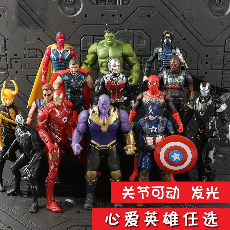 Avengers Hero Loki Spiderman Endgame Action Figure Ironman Thanos Antman Thor Model Props Collection Toy 15-17cm