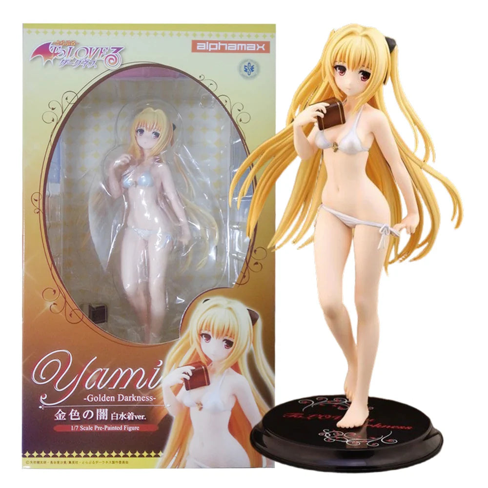 23,5 cm Anime To LOVEru Darkness Konjiki no Yami 1/7 Figur Weißer Badeanzug stehendes Modell Spielzeug Puppe Actionfigur PVC