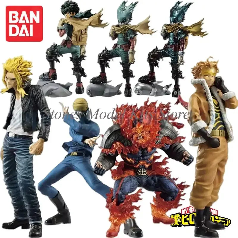 In Stock 100% Original Bandai My Hero Academia Anime Midoriya Izuku All Might Endeavour Hawks Character Model Toy Kids Gift