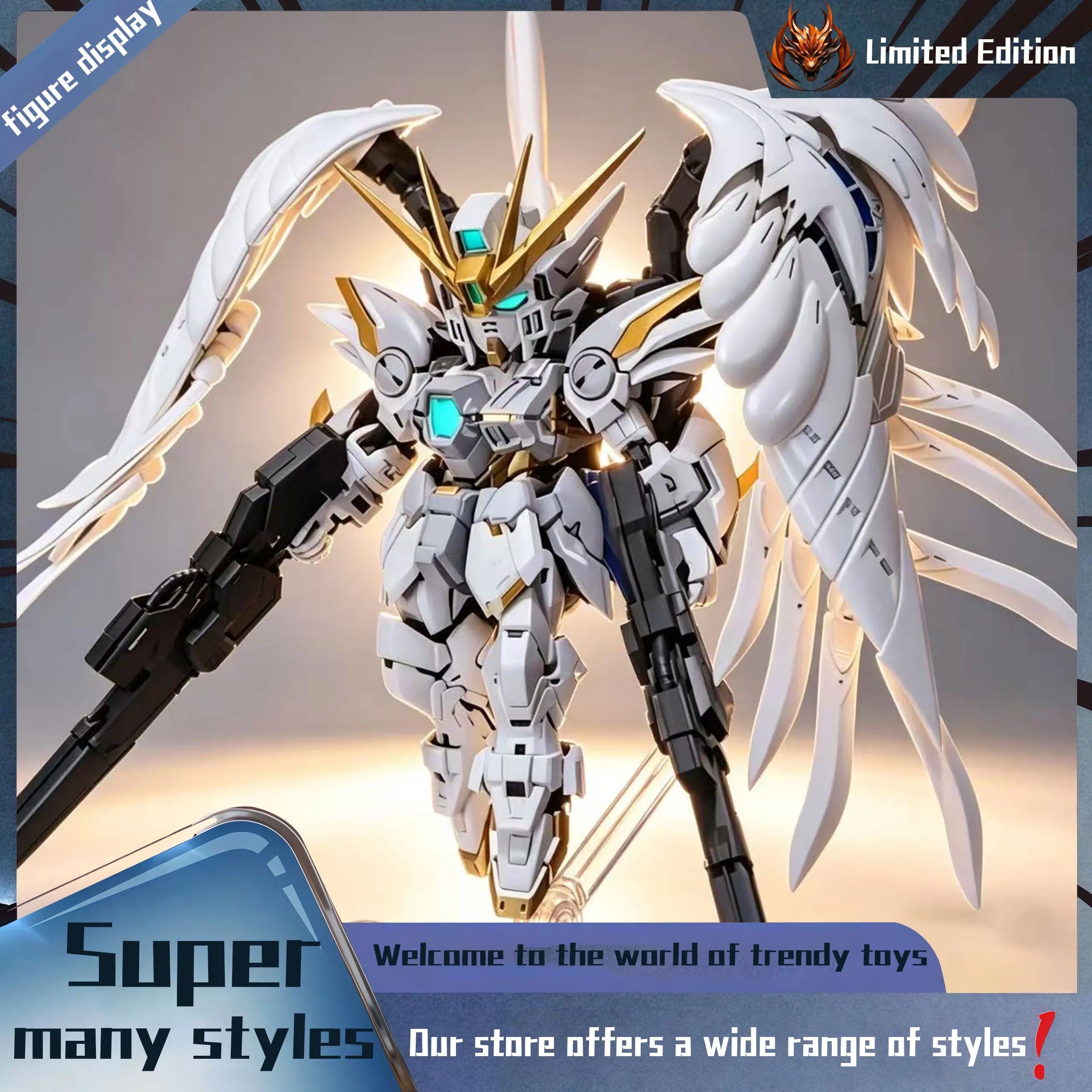 Wing Zero Bai Xueji Peripheral figurine model table decoration, birthday gift, trendy toy scene decoration, car decoration