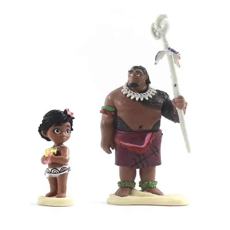 Disney Moana Action Figure 6pcs/set Anime Figure Demigod Maui Moana Waialiki Heihei Model Dolls Kids Toys Cake Decoration Gifts