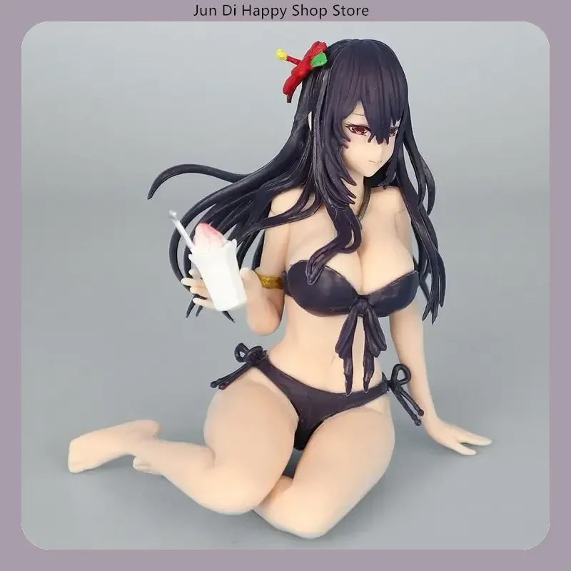 10cm PVC Swimsuit Sitting Pose Anime Girl Figure Statue Desktop Decoration Collectible Gift for Friends Anime Lovers