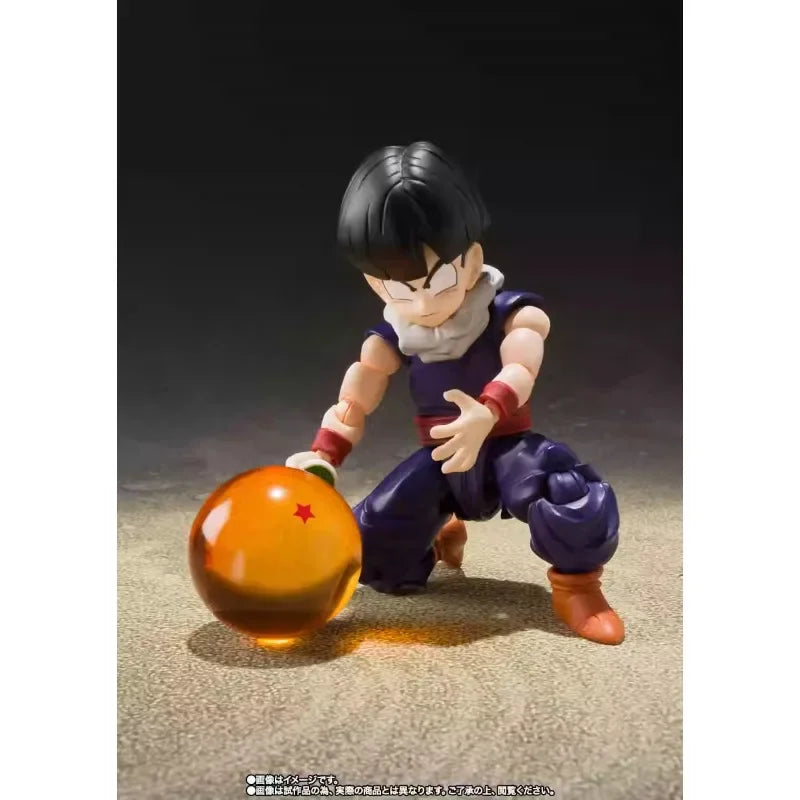 In Stock BANDAI S.H.Figuarts Original Dragon Ball Z Son Gohan Kid Era Anime Action Figure Replaceable Face Toy Gift for Kid