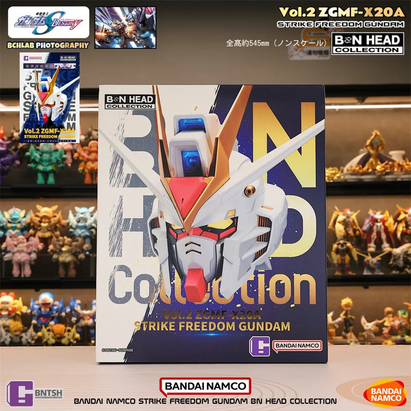 Bandai Original Bn Head Collection Vol.2 Strike Freedom Gundam Anime Action Figure Assembly Model Toys Birthday Gift for Boys
