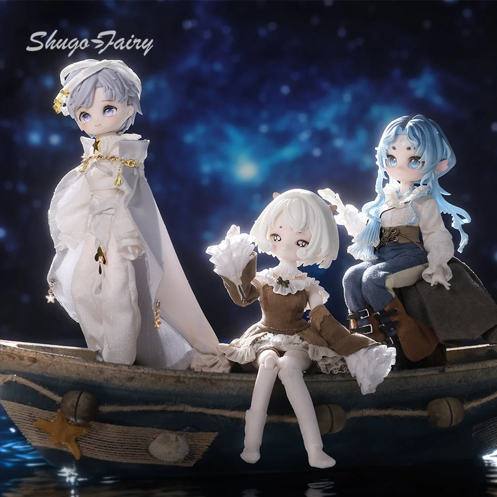 BJD Doll 1/8 Blind Boxes Sheep Fullset Anime Medieval Fairy Tale Crying Expression Runaway Princess Resin Wig Shuga Fairy Figure